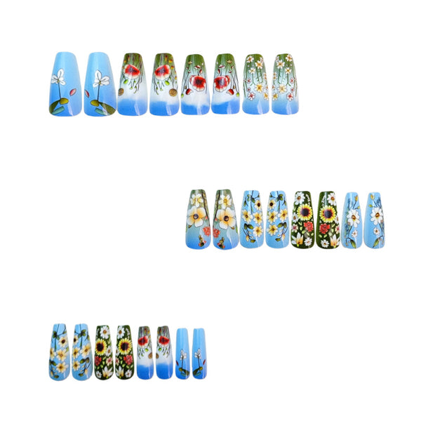 12 Sizes-24 Pcs Press On Nails Y656