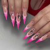 Almond French Glossy Long Pink Press on Nails