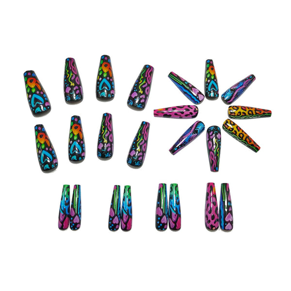 12 Sizes-24 Pcs Press On Nails Y1579
