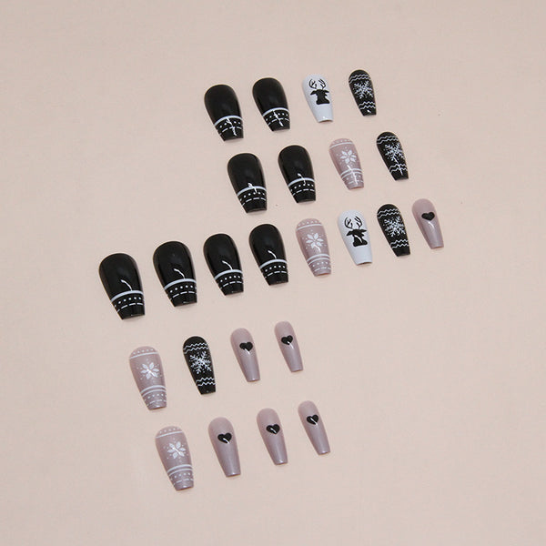 12 Sizes-24 Pcs Press On Nails W1483