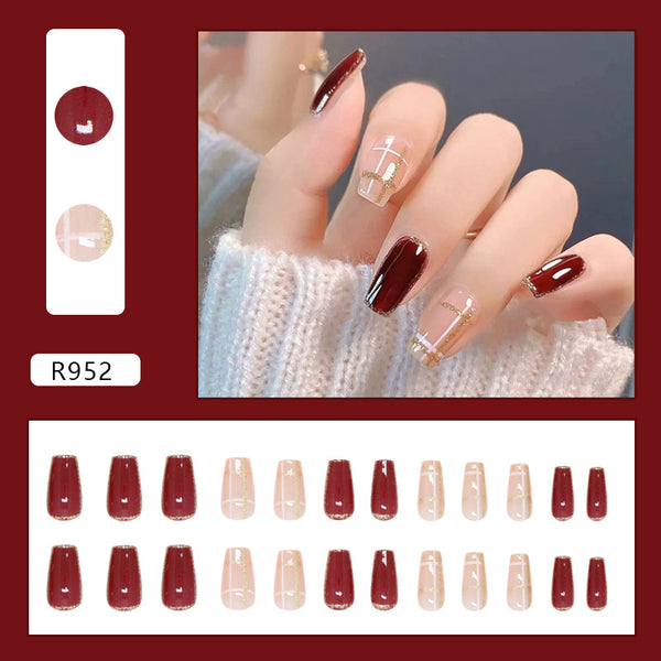12 Sizes-24 PcsPress On Nails R952