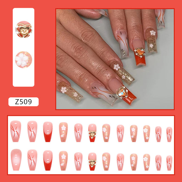 12 Sizes-24 Pcs Press On Nails Z509