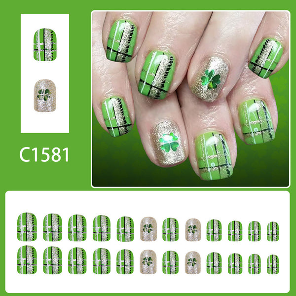 12 Sizes-24 Pcs Press On Nails C1581