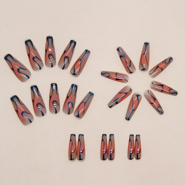 12 Sizes-24 Pcs Press On Nails W1078