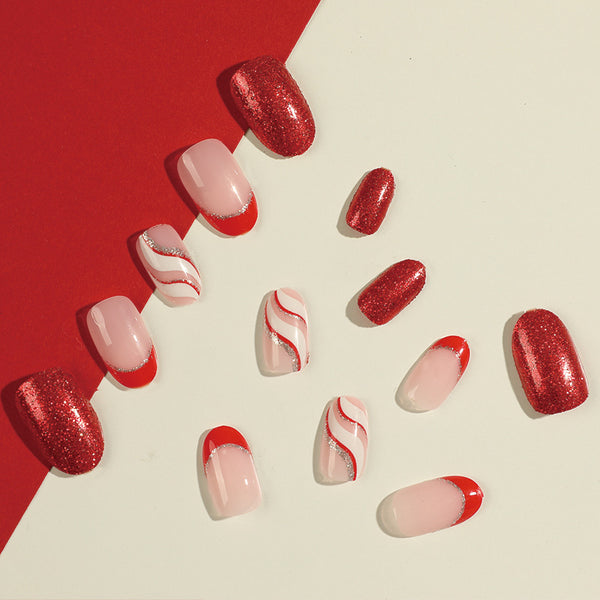 12 Sizes-24 Pcs Press On Nails JP1919
