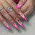 Almond French Glossy Long Pink Press on Nails