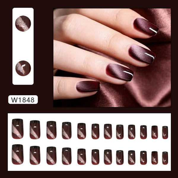 12 Sizes-24 Pcs Press On Nails W1848