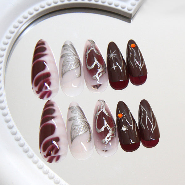12 Sizes-24 Pcs Press On Nails Z969