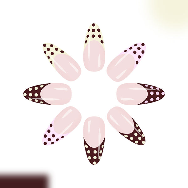12 Sizes-24 Pcs Press On Nails C1350