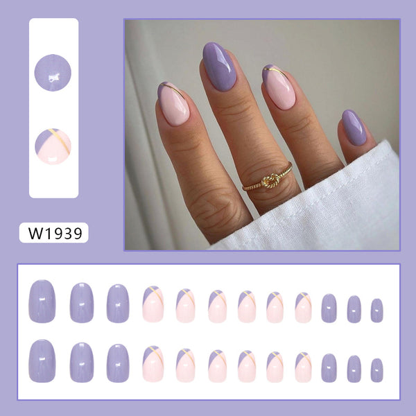 12 Sizes-24 Pcs Press On Nails W1939