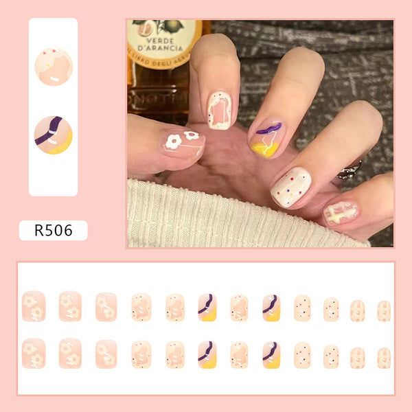12 Sizes-24 Pcs Press On Nails R481