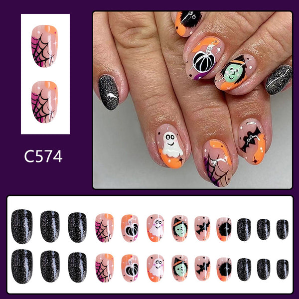 12 Sizes-24 Pcs Press On Nails C574