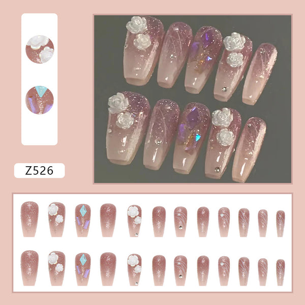12 Sizes-24 Pcs Press On Nails Z526