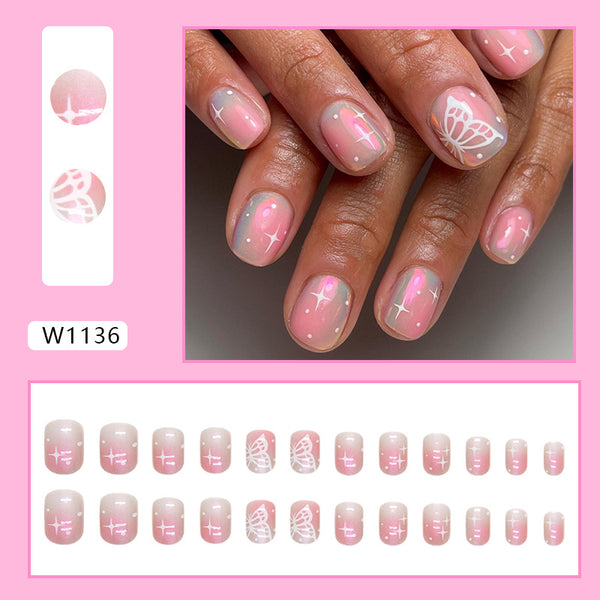 12 Sizes-24 Pcs Press On Nails W1136