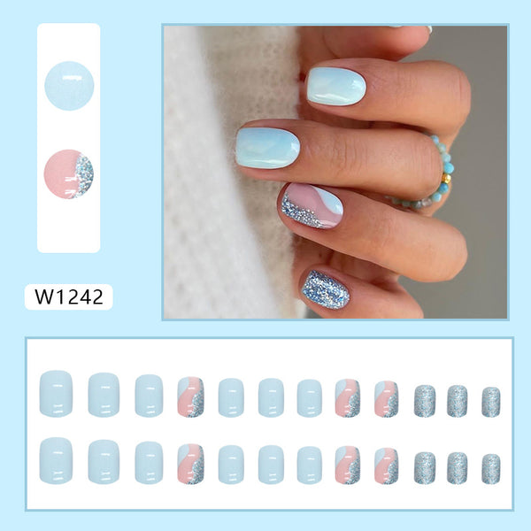 12 Sizes-24 Pcs Press On Nails W1242
