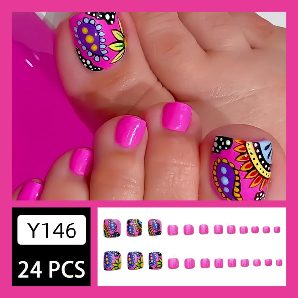 12 Sizes-24 Pcs Press On Nails Y146