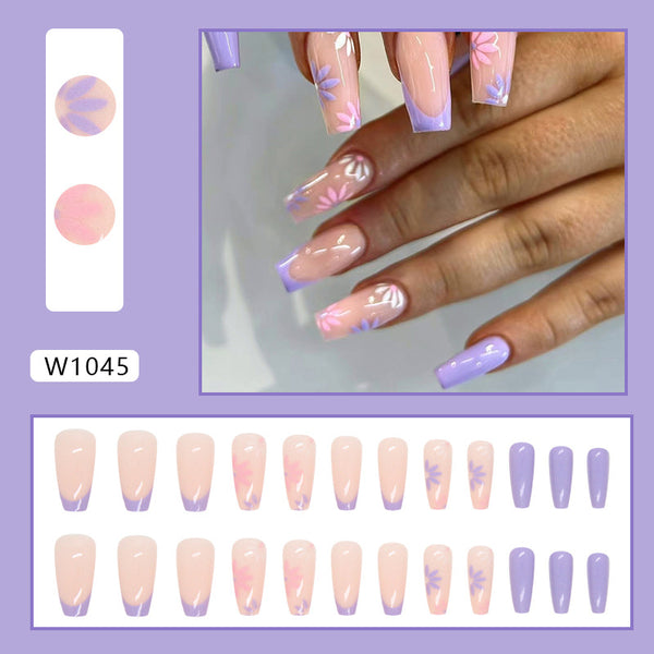 12 Sizes-24 Pcs Press On Nails W1045