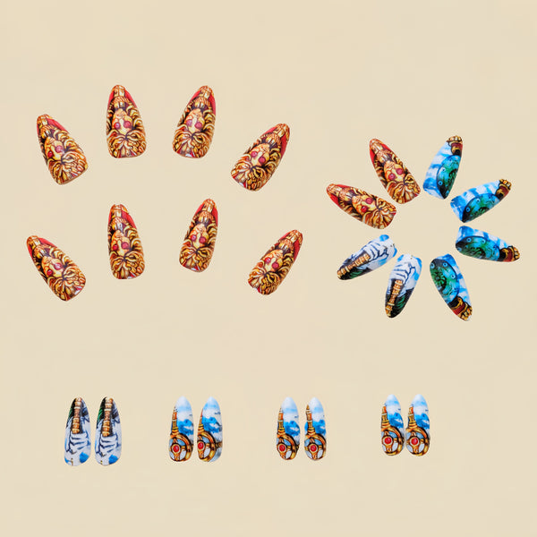 12 Sizes-24 Pcs Press On Nails Y219