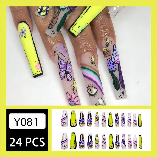 12 Sizes-24 Pcs Press On Nails Y081