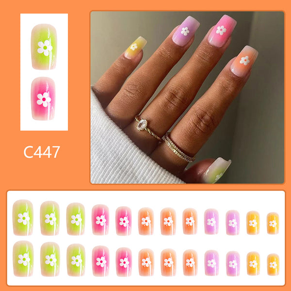 12 Sizes-24 Pcs Press On Nails C447