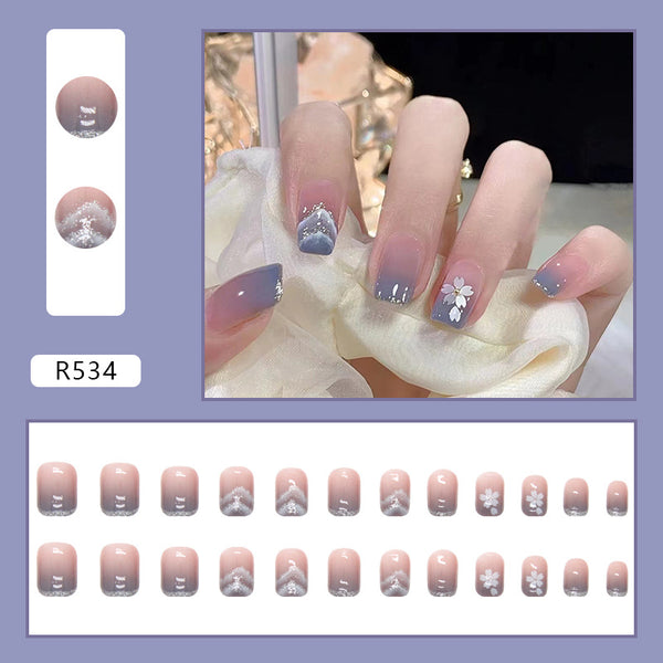 12 Sizes-24 Pcs Press On Nails R534