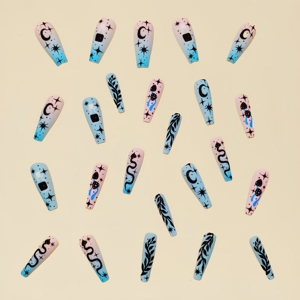 12 Sizes-24 Pcs Press On Nails Y078