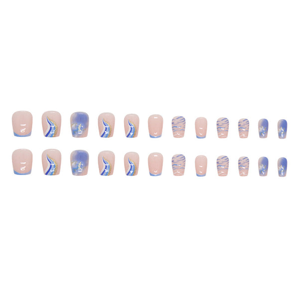 12 Sizes-24 Pcs Press On Nails W1266