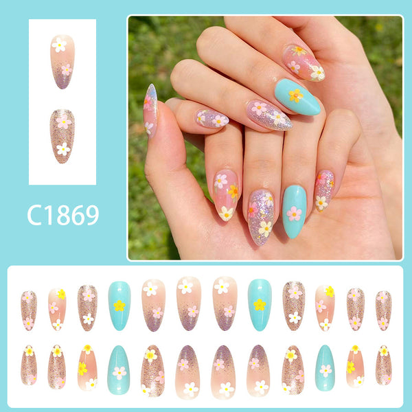 12 Sizes-24 Pcs Press On Nails C1869