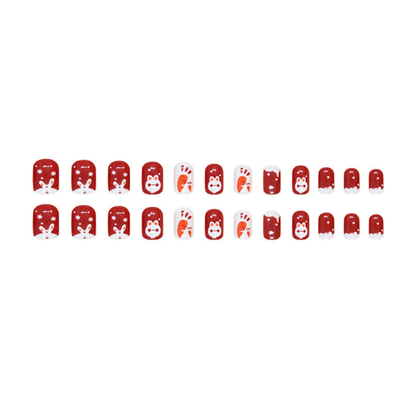 12 Sizes-24 Pcs Press On Nails R839