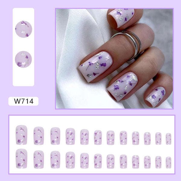 12 Sizes-24 Pcs Press On Nails W714