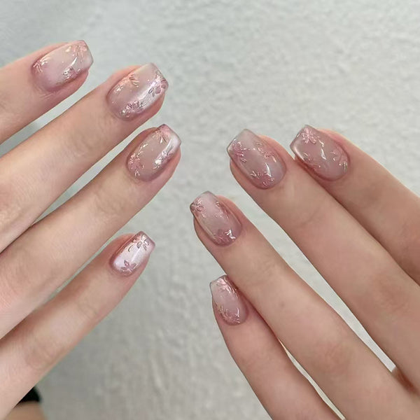 12 Sizes-24 Pcs Press On Nails MY100
