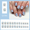 12 Sizes-24 Pcs Press On Nails C1791