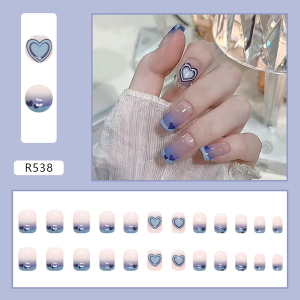 12 Sizes-24 Pcs Press On Nails R521