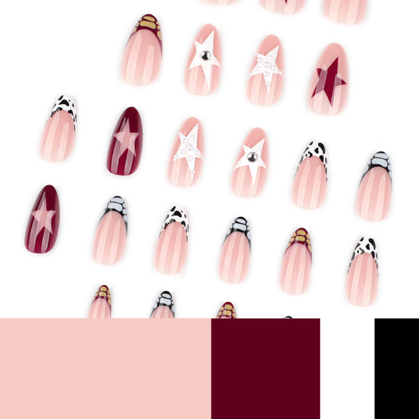 12 Sizes-24 Pcs Press On Nails JP4220