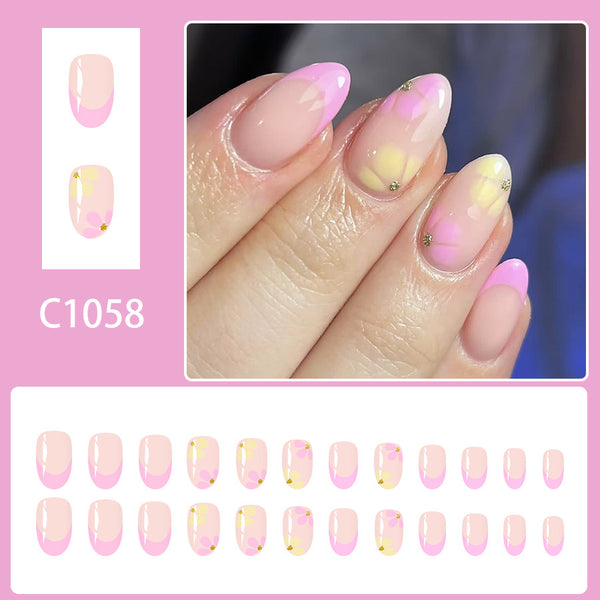 12 Sizes-24 Pcs Press On Nails C1058