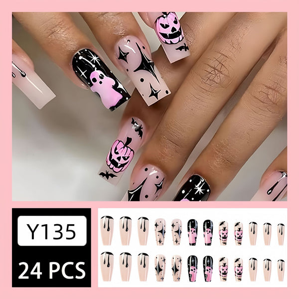 12 Sizes-24 Pcs Press On Nails Y135