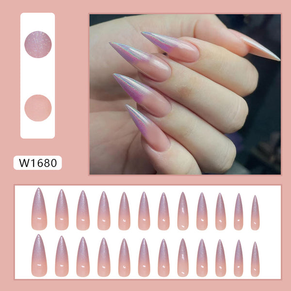 12 Sizes-24 Pcs Press On Nails W1680