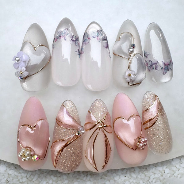 12 Sizes-24 Pcs Press On Nails Z1063