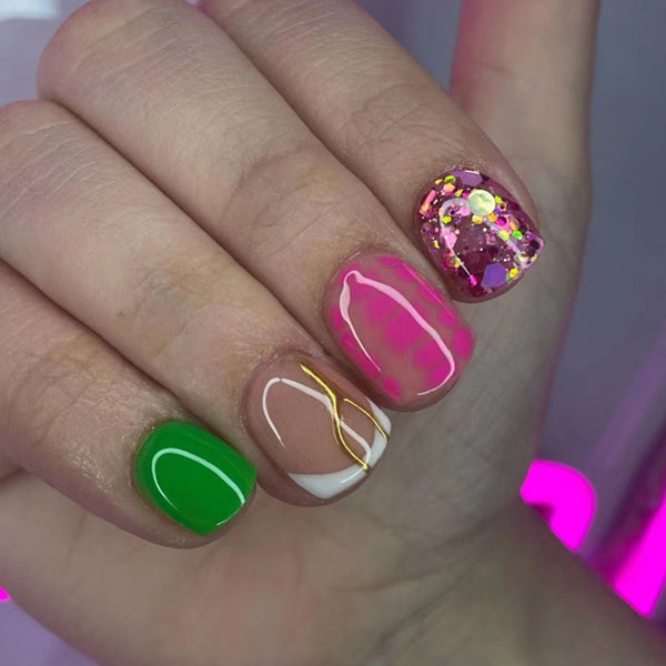 12 Sizes-24 Pcs Press On Nails W1162