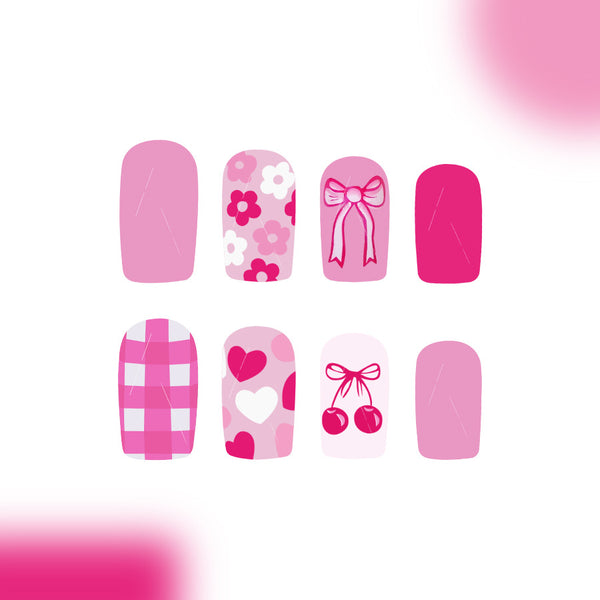12 Sizes-24 Pcs Press On Nails C842