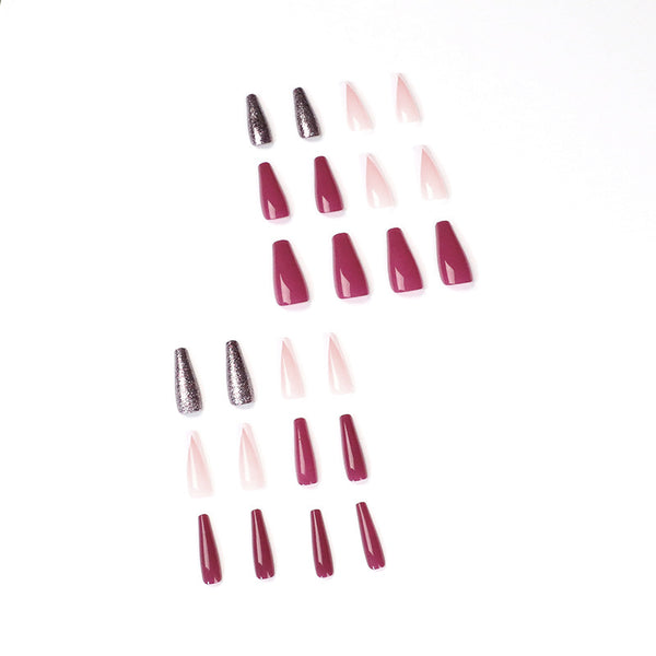 12 Sizes-24 Pcs Press On Nails JP1454