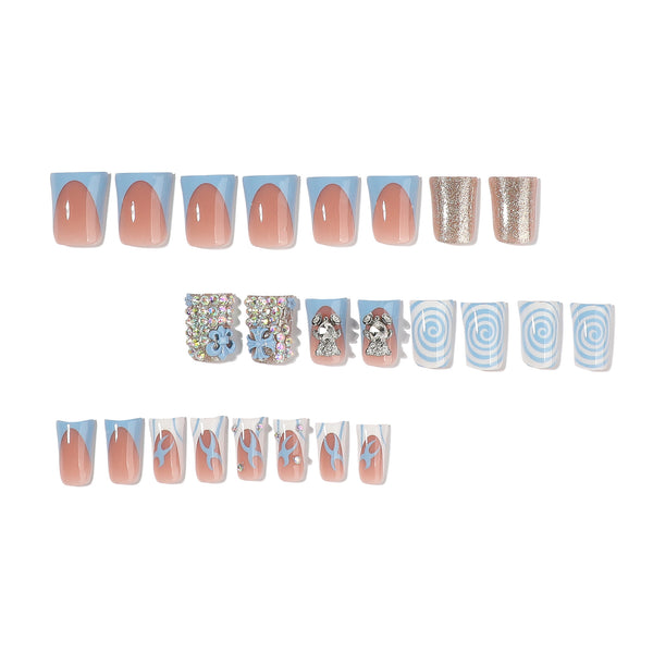 12 Sizes-24 Pcs Press On Nails JP4432