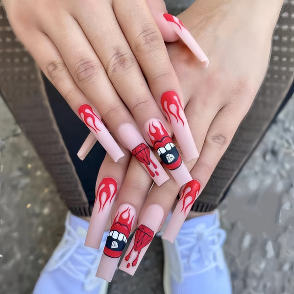 12 Sizes-24 Pcs Press On Nails Y068