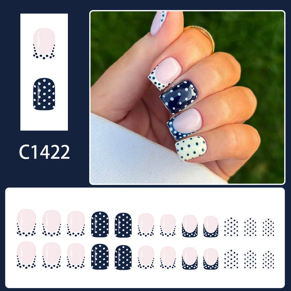 12 Sizes-24 Pcs Press On Nails C1422