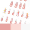 French Glossy Long Ombre Pink Square Press on Nails