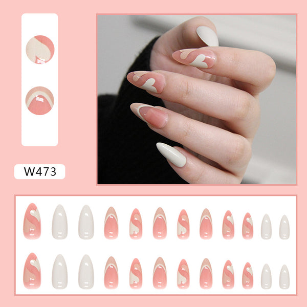12 Sizes-24 Pcs Press On Nails W473