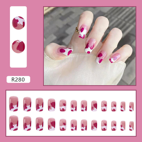 12 Sizes-24 Pcs Press On Nails R241