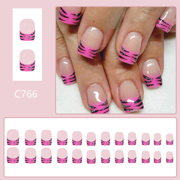 12 Sizes-24 Pcs Press On Nails C766