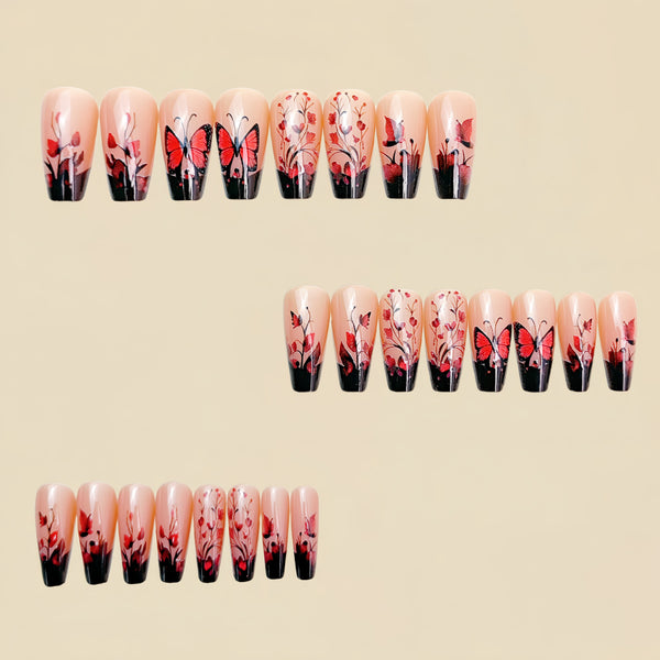 12 Sizes-24 Pcs Press On Nails Y968