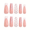 French Long Pink Press on Nails